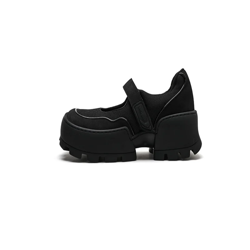 

New Mary Jane Single Women's Wedge Platform Silver Square Toe Platform Thick-soled Soft High Heels Designer High Summer Wedge