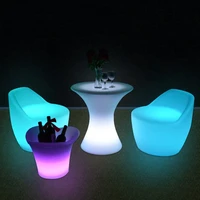 new led furniture rgb rechargeable led illuminated gaming chair waterproof led bar chair seat outdoor use for bar ktv disco