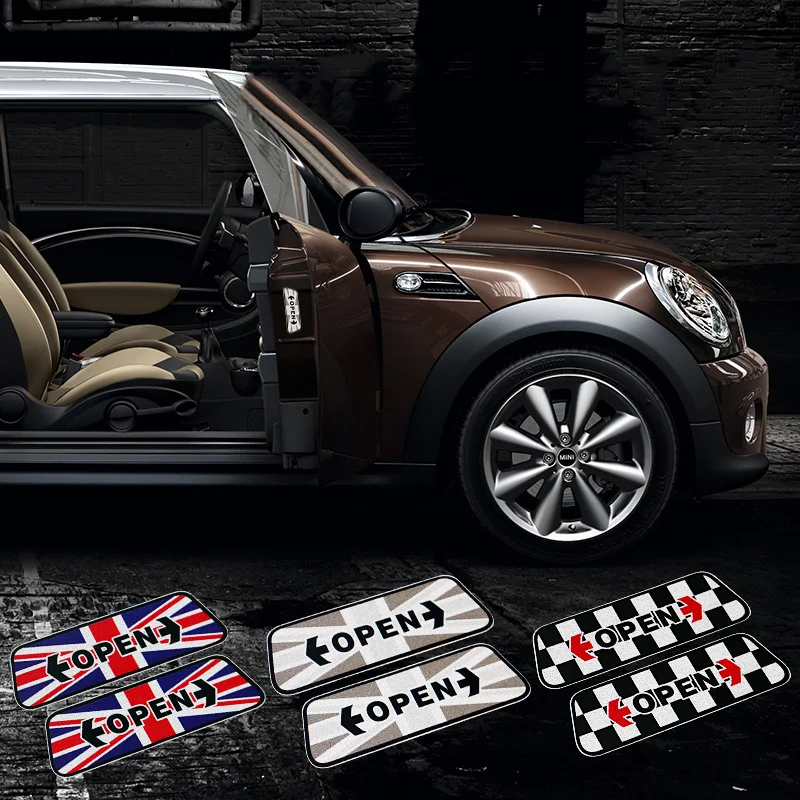 4 шт. светоотражающие предупреждающие наклейки на дверь автомобиля Mini Cooper One S JCW R56