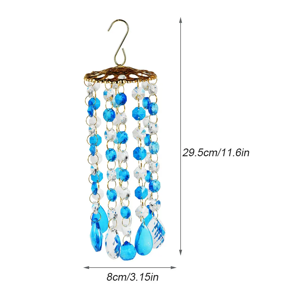 

Crystal Wind Chimes Outdoor Indoor Wall Hanging Suncatcher Ornament Blue Aurora Home Garden Window Curtains Pendant Decoration