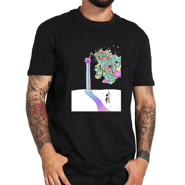 

girl with balloons T-shirt summer 2019 Cotton men's T-shirts tops