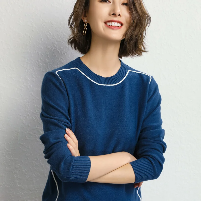 Женский свитер с круглым вырезом свободный корейский стиль Осень-зима 2019 |