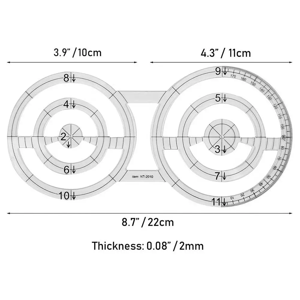 Акриловые Швейные линейка двойная круговая Треугольники моделирование