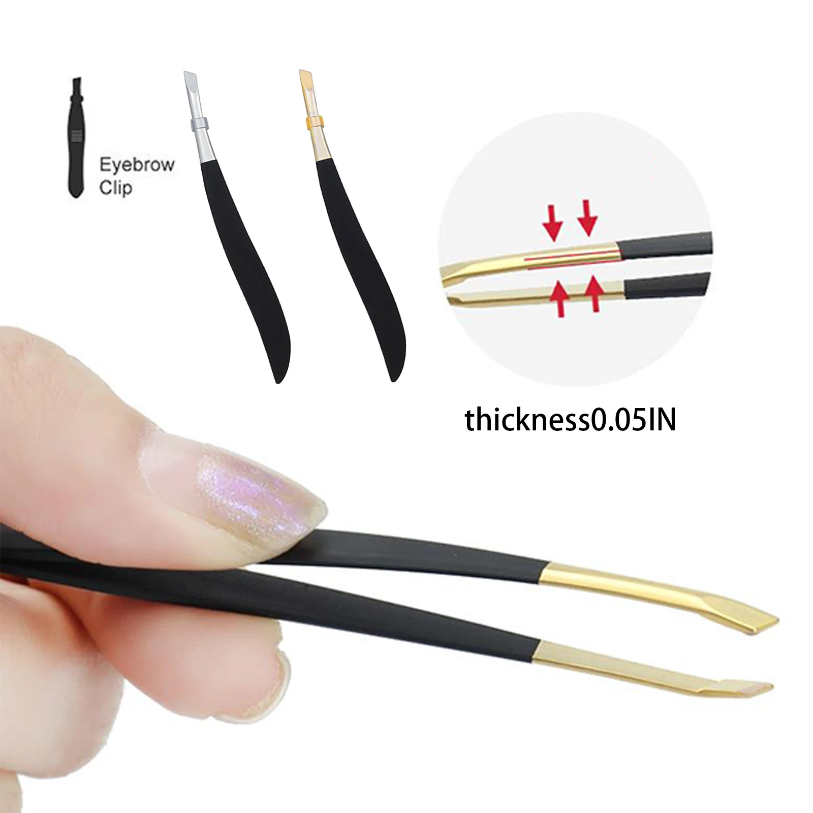 

1Pc Professional Stainless Steel Hair Removal Eye Brow Eyebrow Tweezers Clip Gold Women Beauty Makeup Tools