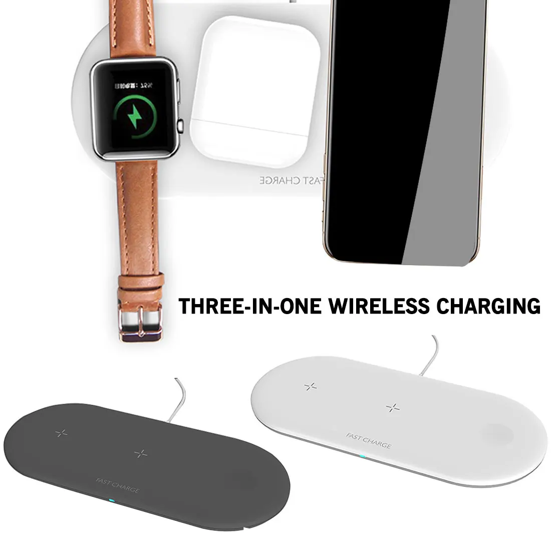 

3 in 1 Wireless Charger 10W Fast Wireless Charging, Suitable for iPhone 12 11 Pro Max 12 Mini, for Airpods Pro Apple Watch
