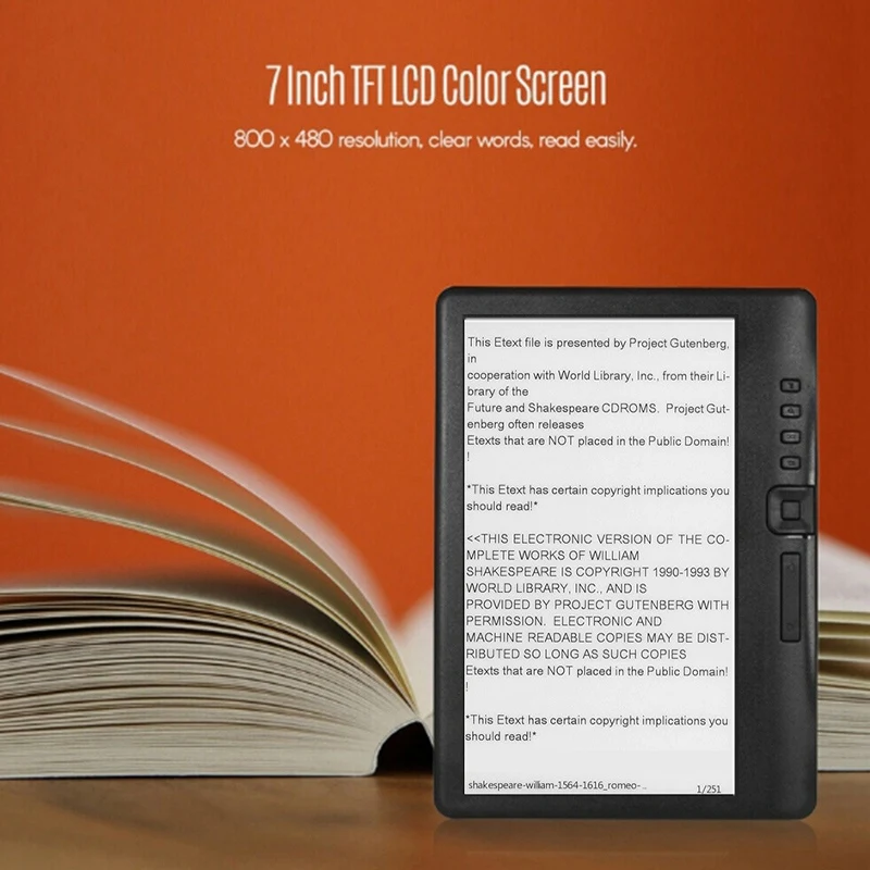 

Ebook Reader,7-Inch Bk7019 Color Screen E-Book Audio&Video Xpod,Black