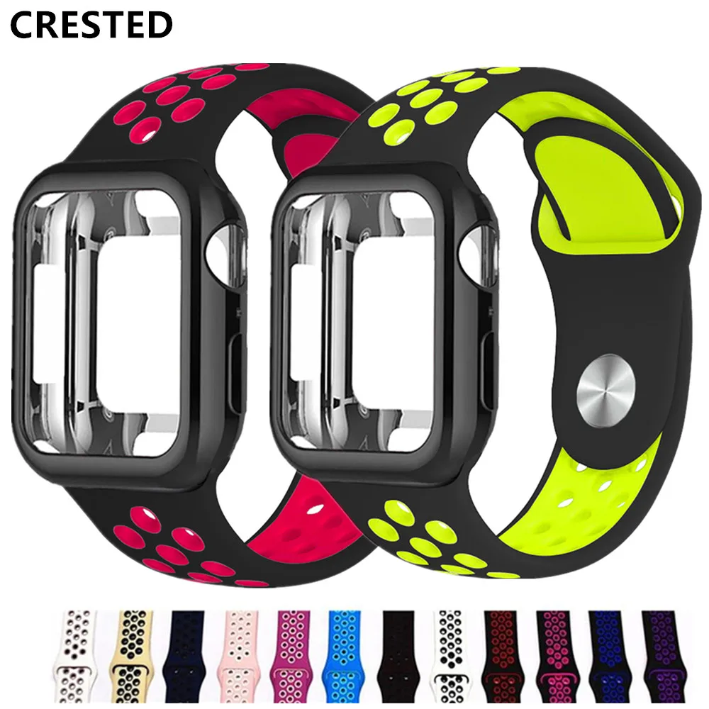 Чехол+ ремешок для apple watch band pulseira apple watch 5 4 3 band 44 мм/40 мм iwatch band cover 42 мм/38 мм correa ремешок для часов браслет