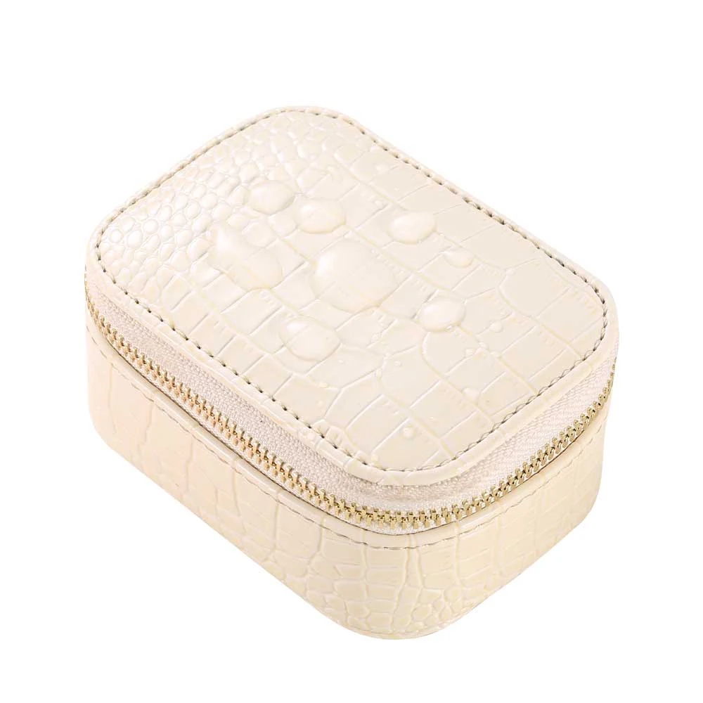

Jewelry Box Portable Storage Organizer Earring Holder Zipper Women Jewelry Display Travel Case