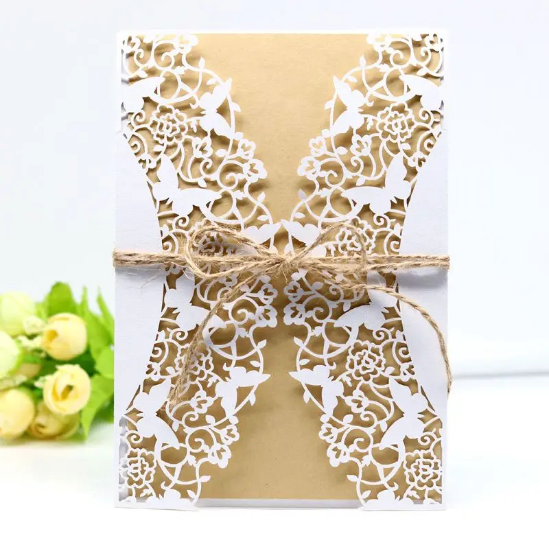 Новинка 2020 10 шт./компл. лазерная резка полые свадебные пригласительные открытки