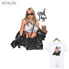 Модная термонаклейка на одежду для девушек, наклейка сделай сам, наклейка на толстовки, наклейка с термоклейкой аппликацией