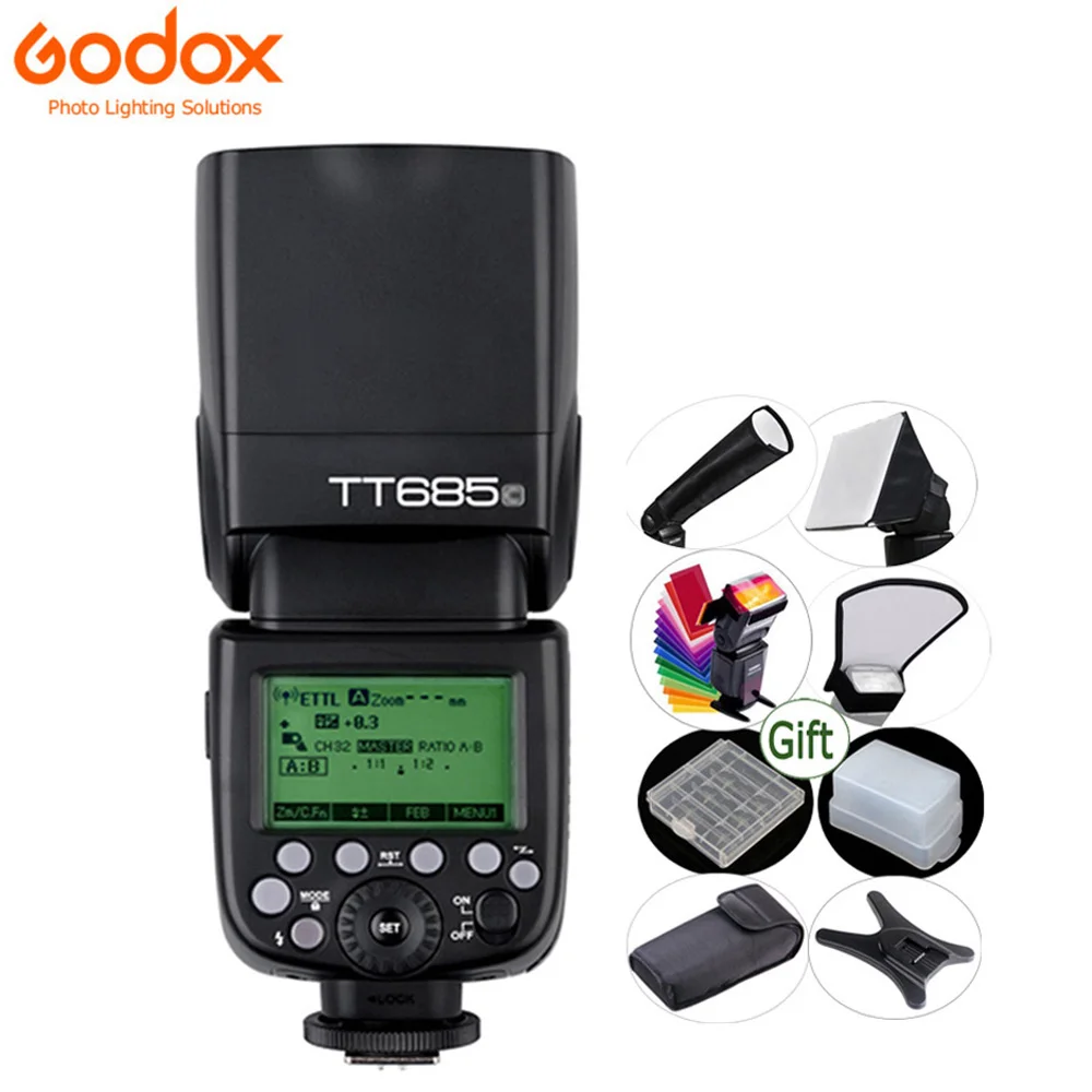 GODOX TT685 вспышка для камеры ttl 2,4G HSS 1/8000s GN60 беспроводной скоростной TT685-C/N/S/O/F для Canon Nikon sony Olympus Fuji - Цвет: Only TT685 Flash