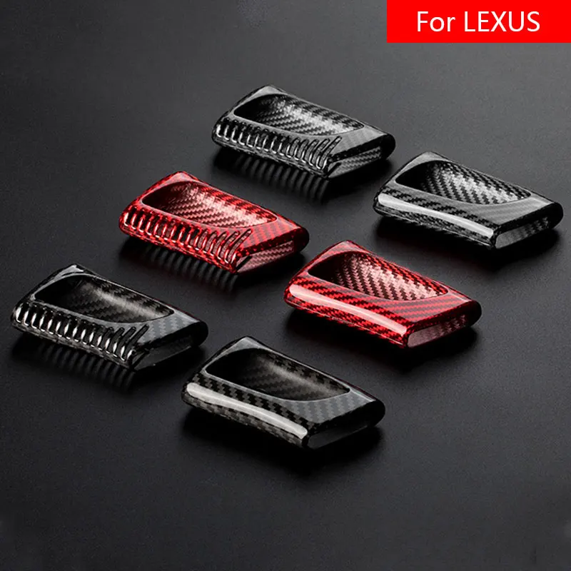 

Real Carbon Fiber Key Fob Protect Case Cover Decoration For Lexus 2018 2019 IS ES GS LS500h NX RX LX LC RC Remote Keyless