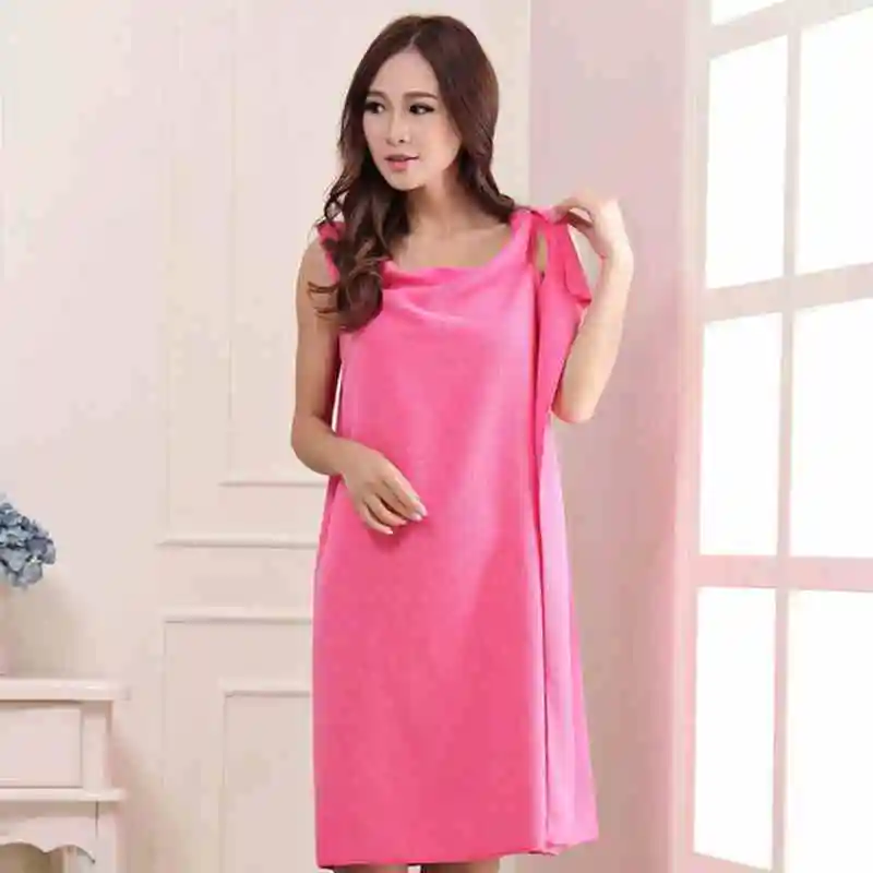 

New Wearable Microfiber Women Sexy Bath Towel Dry Wash clothing Wrap Women Bath Towels Spa Beach Dress Wrap