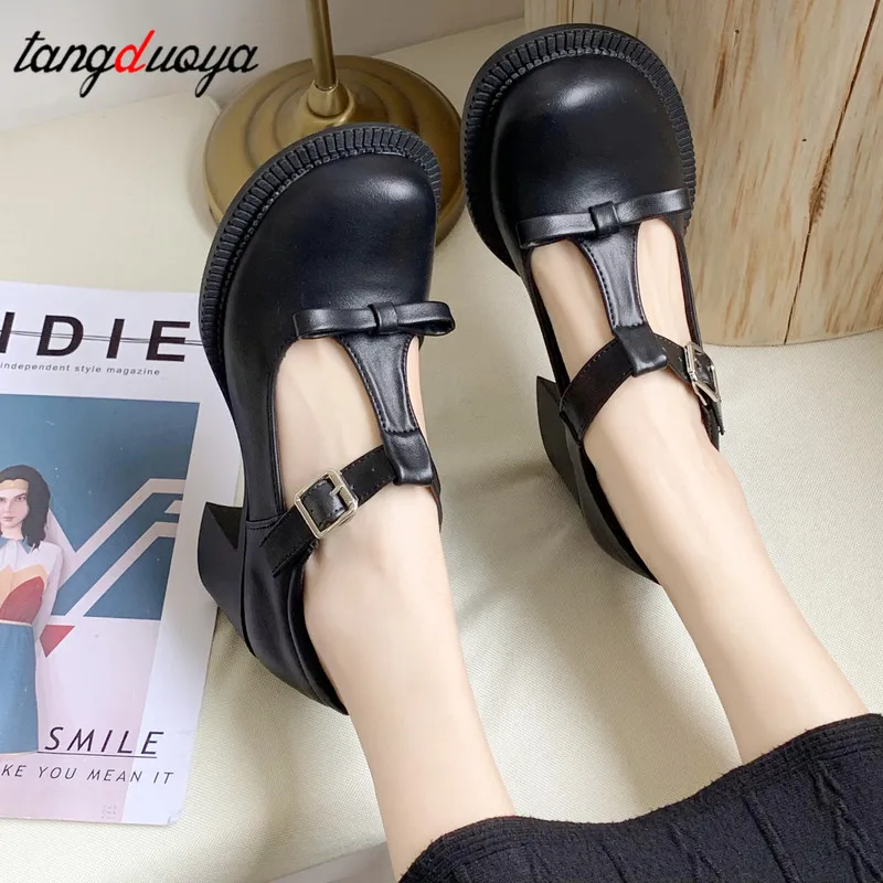 Женская обувь на низком каблуке Обувь Лолиты высоком Женские оксфорды Милая