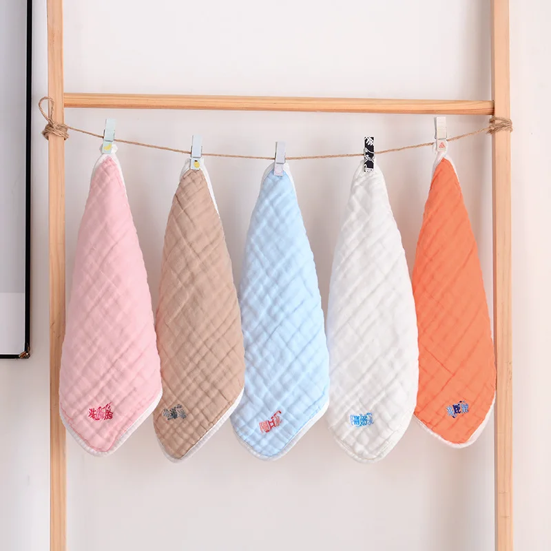 

5pcs/lot 6 layer Muslin Squares Towel Cotton Baby Towel Handkerchief Kids Infant Wipe Cloth Newborn Baby Face Towel Bibs Feeding