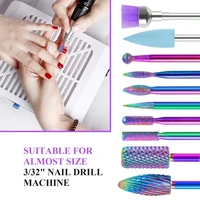 10pc tungsten carbide nail bits for acrylic gel nails polishing removing 332 inch bits for nail drill machine manicure pedicure
