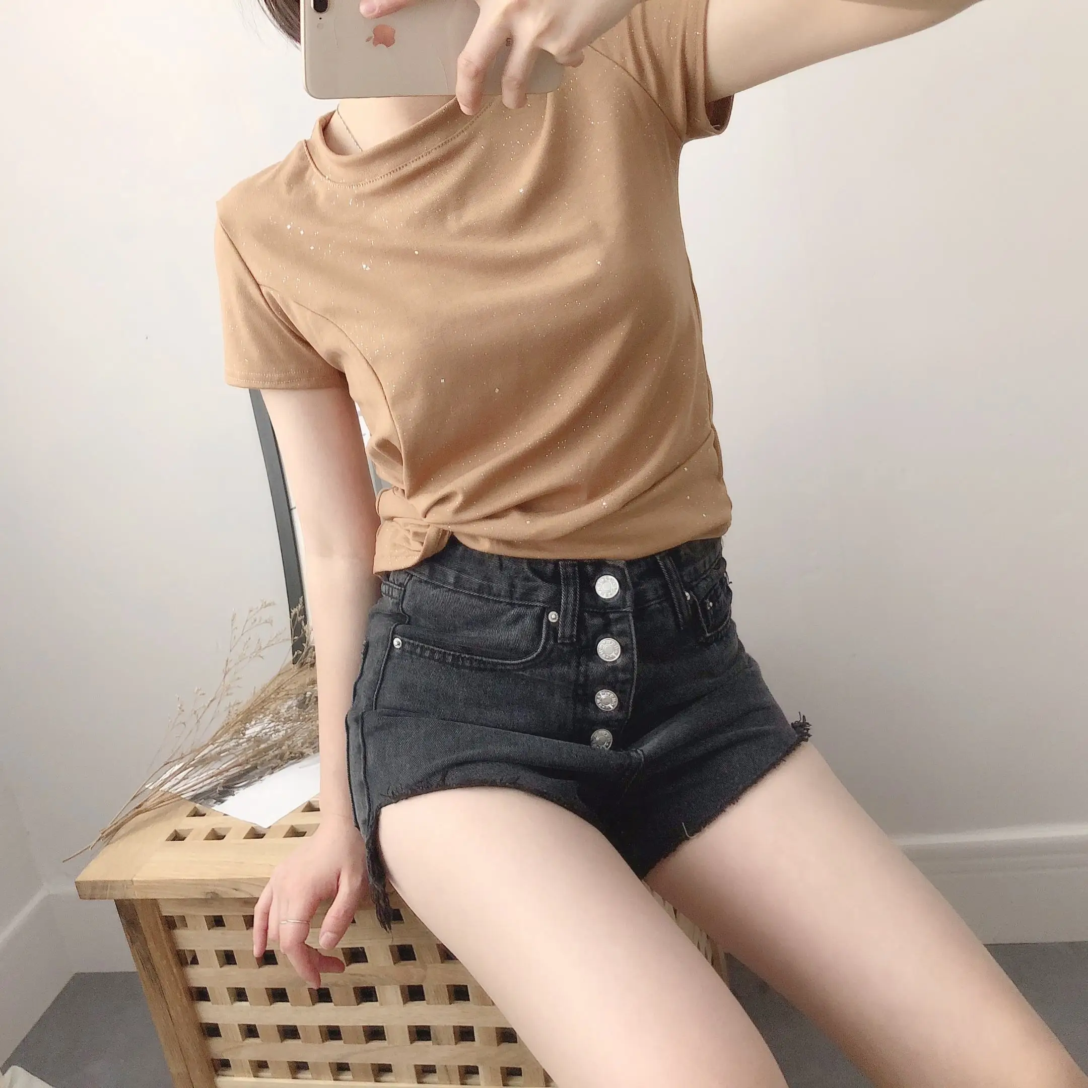 

2020 black Women Short Sleeve Shirt Top Garment