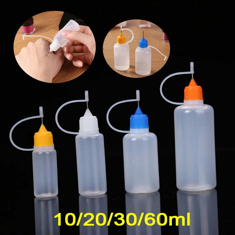 

5-10pcs Plastic Needle Tip Glue Bottle Empty Dropper Can Filled With Eye Liquid Paint Water DIY Scrapbooking Craft Tool 2021