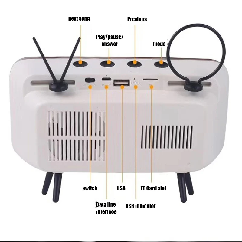 Мини-динамик Ретро ТВ мобильный телефон экран стенд беспроводной портативный