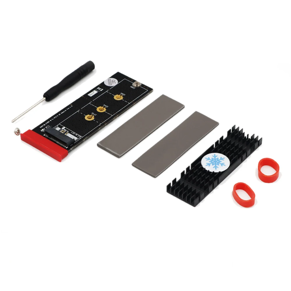 

QINDIAN +Black M.2 SSD Cooling M.2 NVMe SSD NGFF TO PCIE 3.0 X4 Adapter M Key Card Support PCI Express 3.0 x4 2230-2280 Size M.2