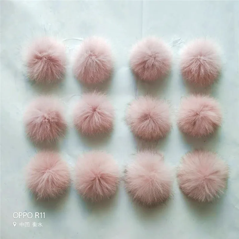 Оптовая продажа 5 штук в партии из натурального меха помпонами натуральный