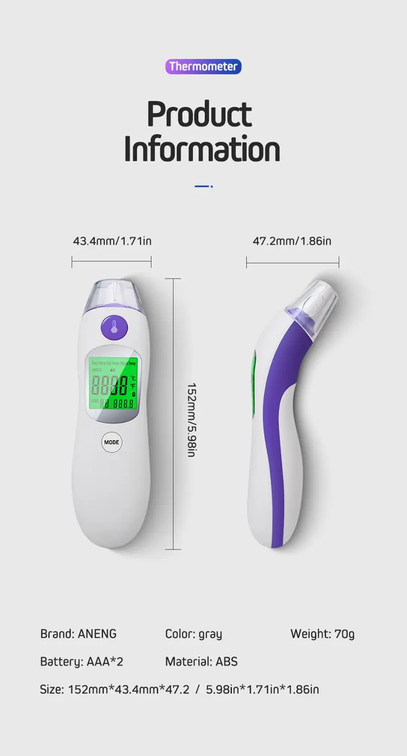 ANENG 202 цифровой термометр для детей и взрослых инфракрасный бесконтактный