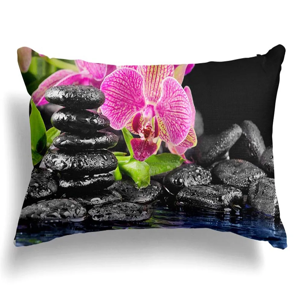 Лидер продаж прямоугольный Чехол-Подушка с розовыми цветами и камнями Модный
