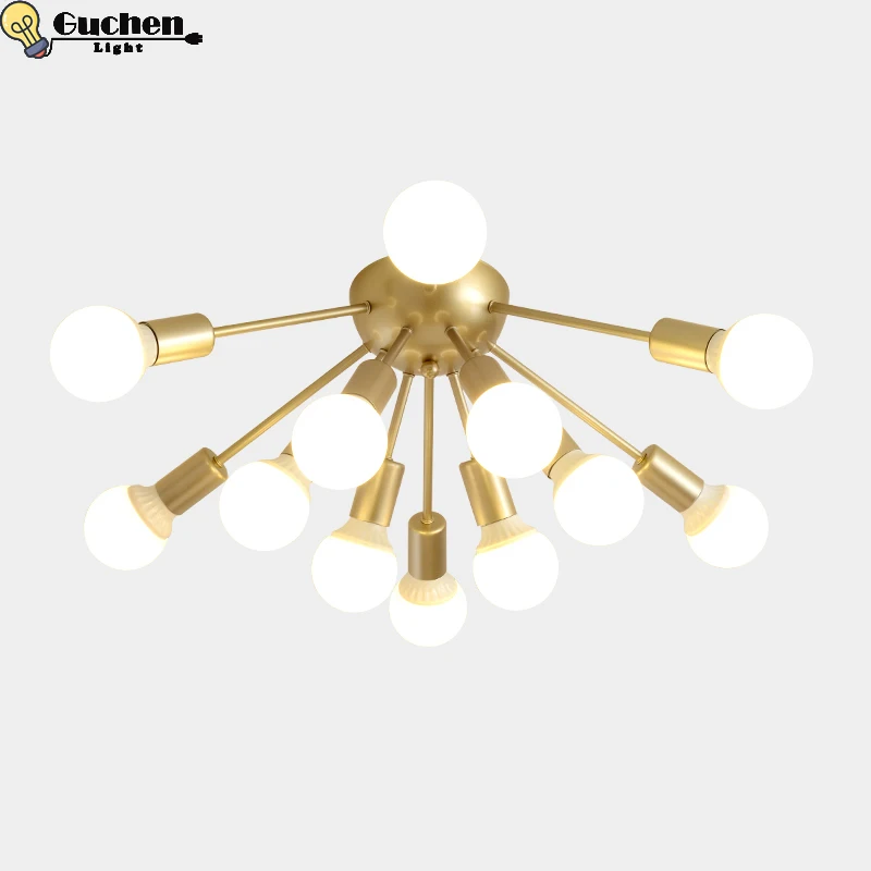 

modern led Gold ceiling living room lights lighting fixture lamp hallway for home kitchen loft iron luminaria ceiling lamp e27