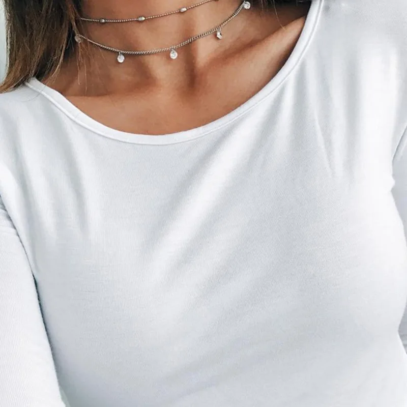 

BUDROVKY Summer Multi Layer Women Necklace Clavicle Zircon Choker Simple Necklace Metal Chain Neck Fashion Jewelry