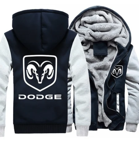 

2020 NEW hot Winter men Hoodies Fleece Hooded Thickenfor DODGE sweatshirt Outwear FashionJacket for male zipper coats P8