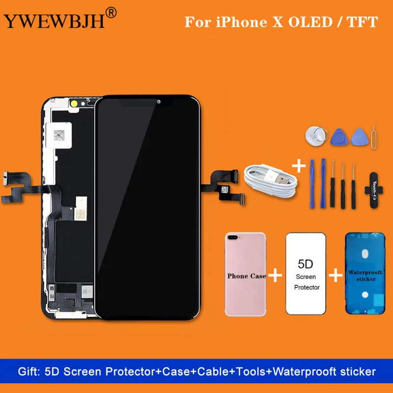 AAA+++ ЖК-дисплей для iphone X Xs OLED с 3D сенсорным дигитайзером дисплей для iphone x ЖК-экран дигитайзер замена сборка с подарком