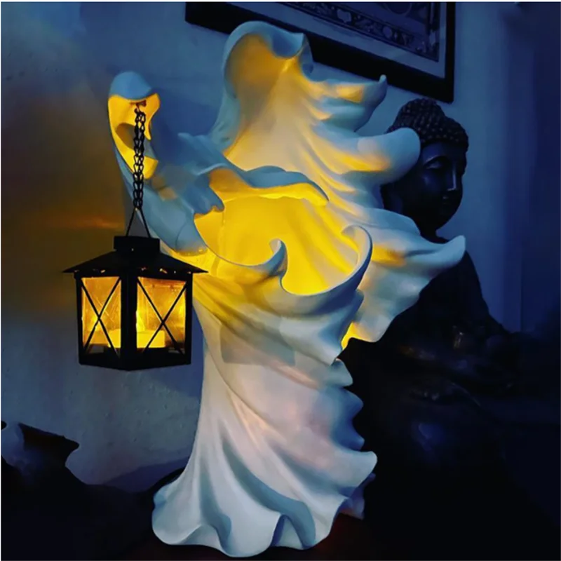 

Faceless Ghost Sculpture Halloween Ghoul Resin Sculpture Decoration Party Crafts Decoration For Home Decor Ornaments