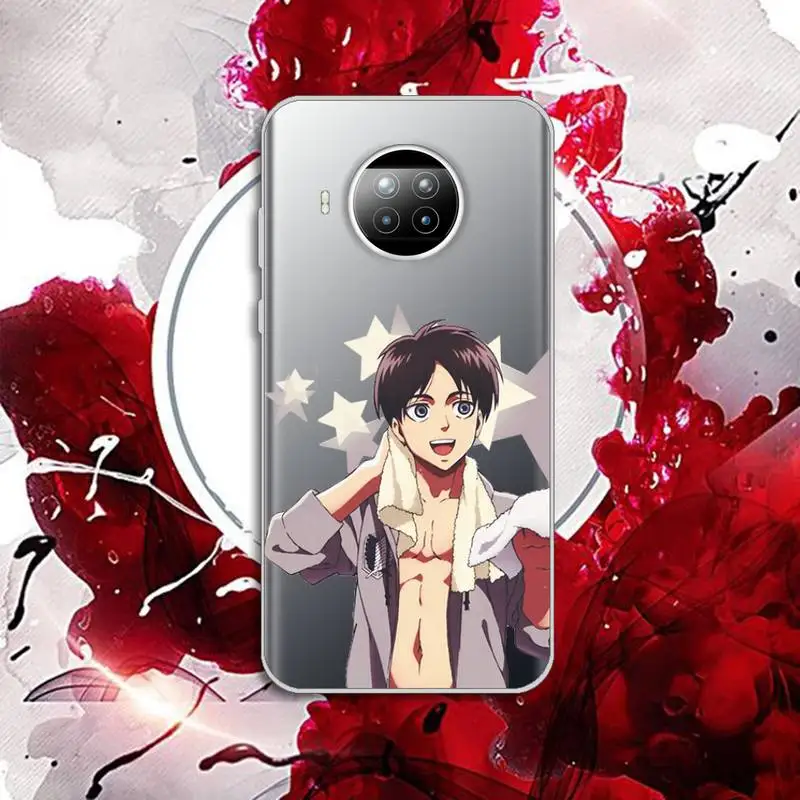 

Anime Attack on Titan Phone Case Transparent for Xiaomi Redmi note 10 t 8 9 pro lite 11