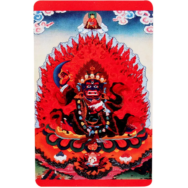 Тибетский Буддизм черная мантия Diamond защита статуя Будды карта амулет|Упаковка и