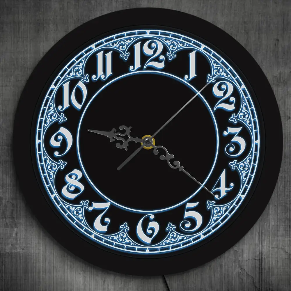 Ретро Стиль Необычные цифры светодиодный светильник настенные часы украшение