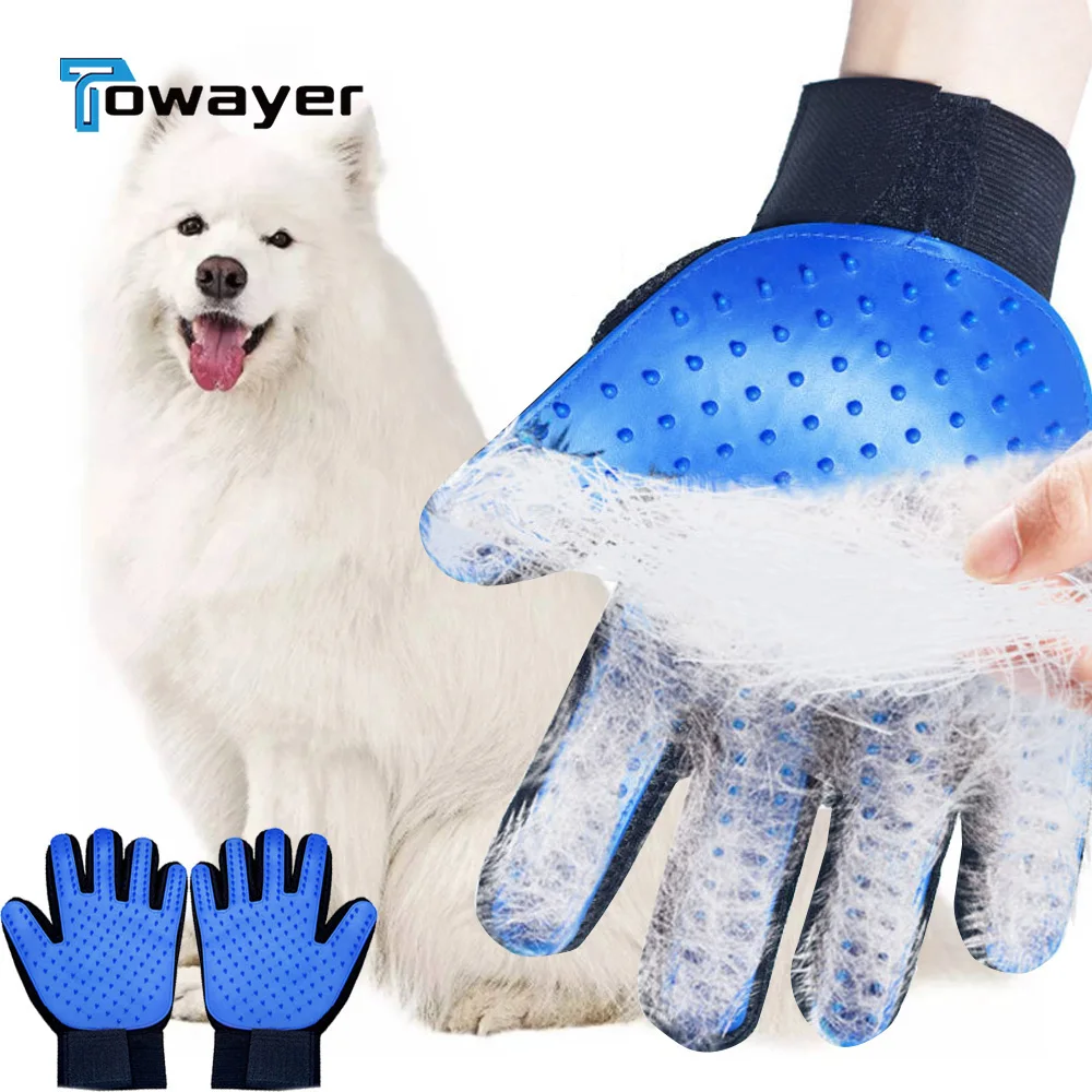

Free Shipping Dog Hair Remove Gloves Dog Grooming Glove Pet Massage Cat Combs Cleaning Deshedding Brush Gloves for Cat Dog