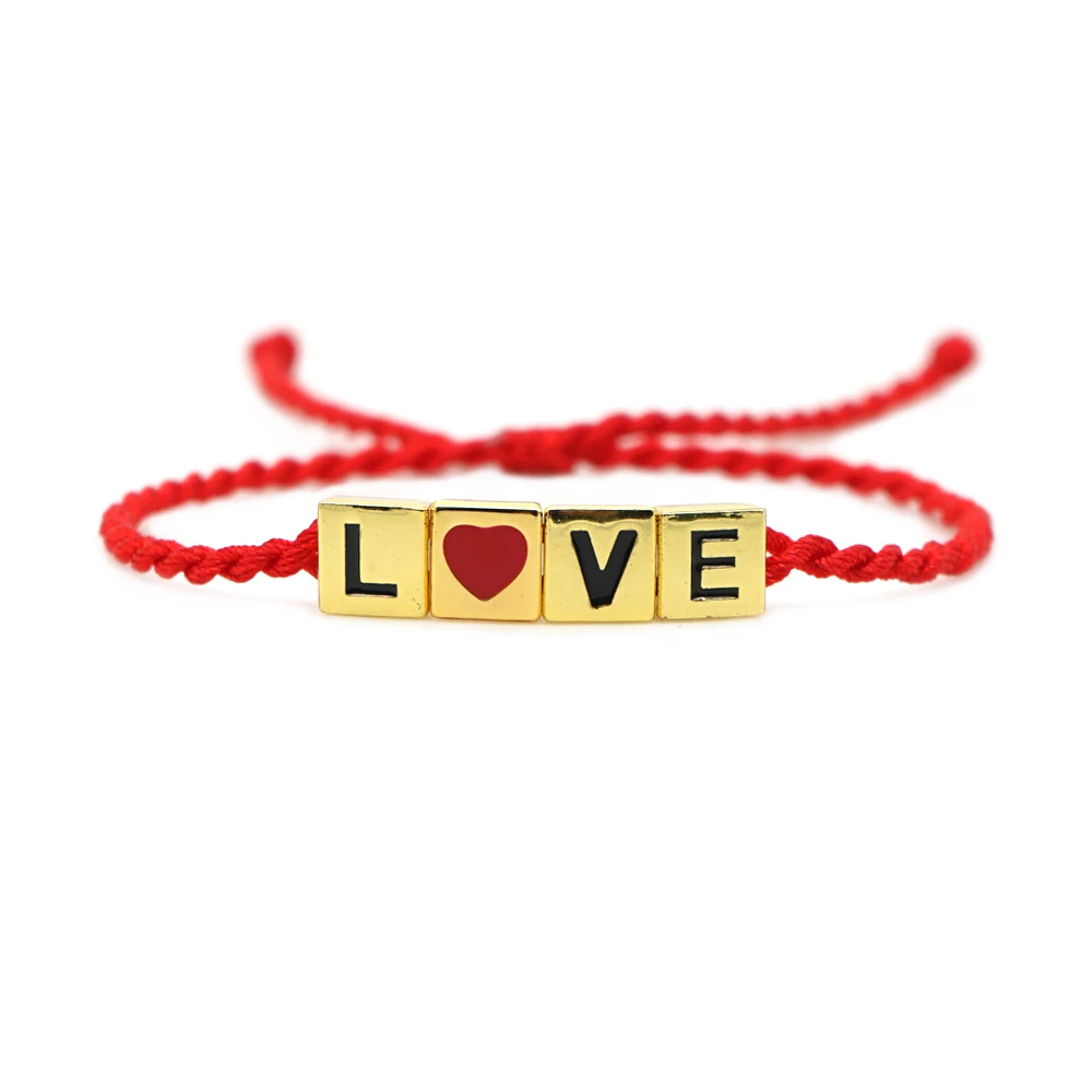 GO2BOHO браслеты с буквами для женщин летний плетеный браслет пар регулируемый