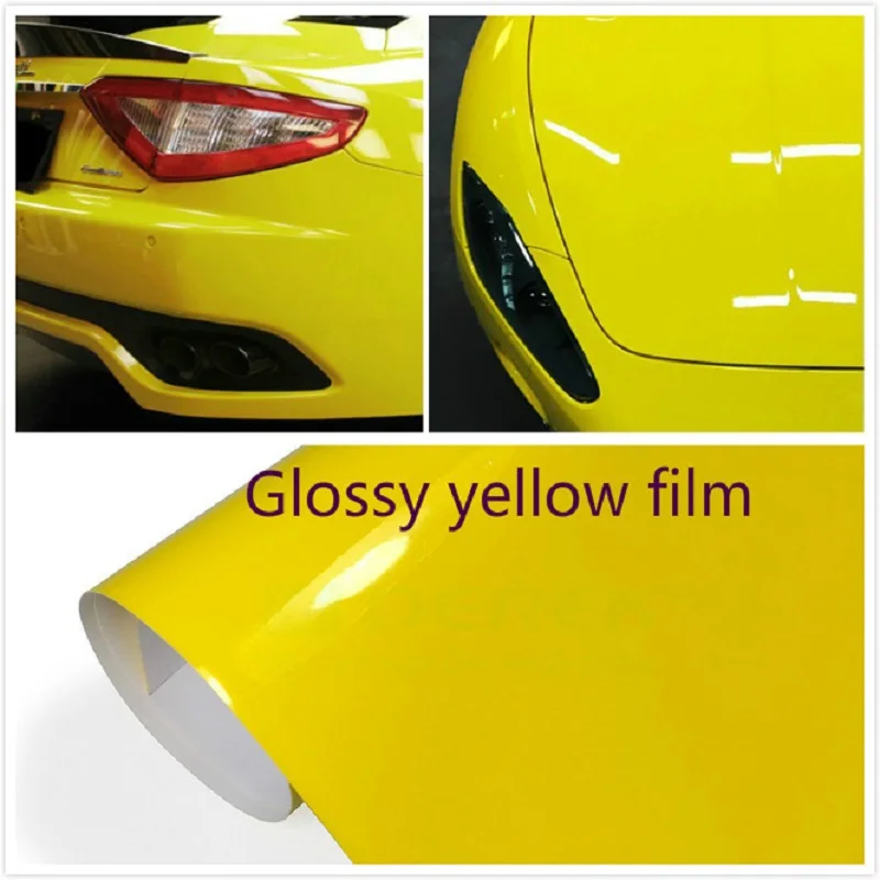 Автомобильные аксессуары глянцевая желтая виниловая пленка 152 см автомобильная