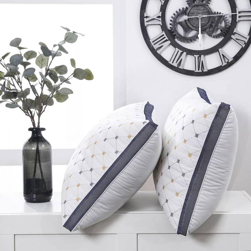 Premium Bed Pillow Top Quality Brand Design Soft White Goose Down for Neck Protection Cotton Cover | Дом и сад