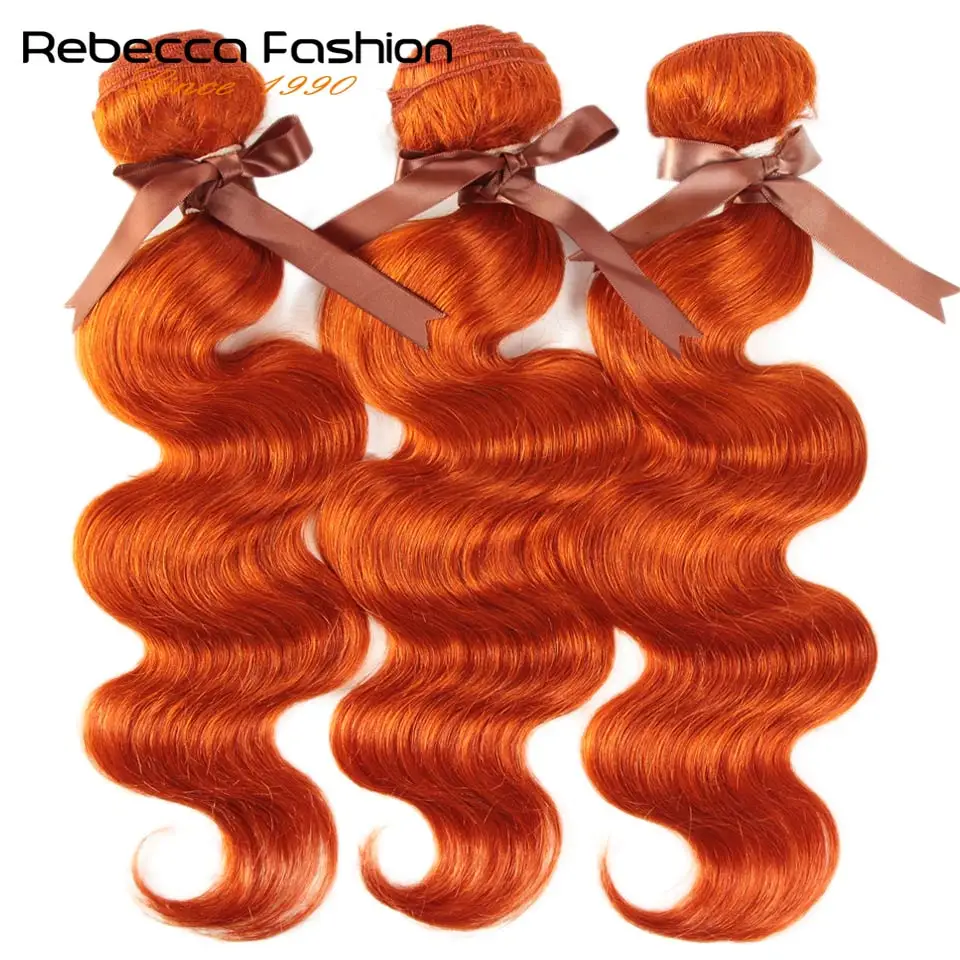 Rebecca Mink оранжевый блонд цвет бразильский объемный волнистый пучок волос 8 до 28
