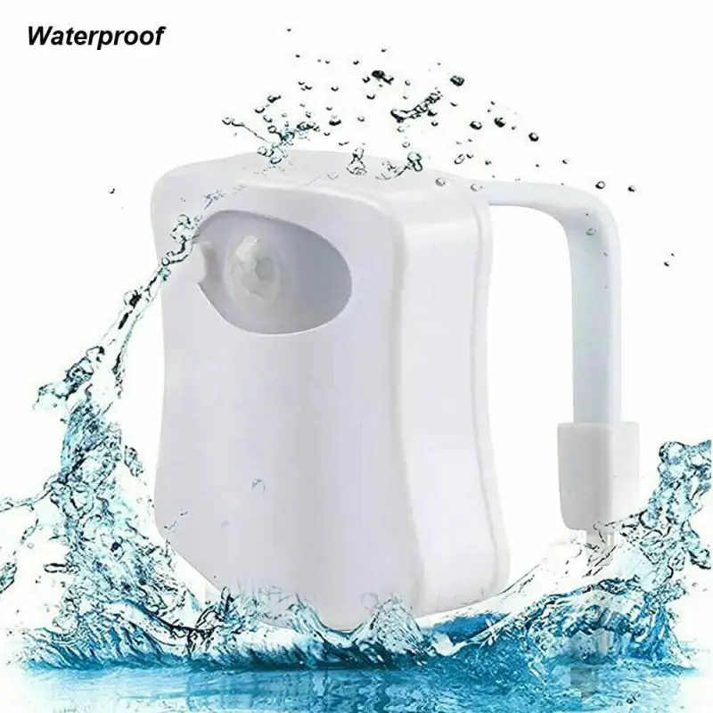 Водонепроницаемый светодиодный Туалет Ночной светильник движения Сенсор 8