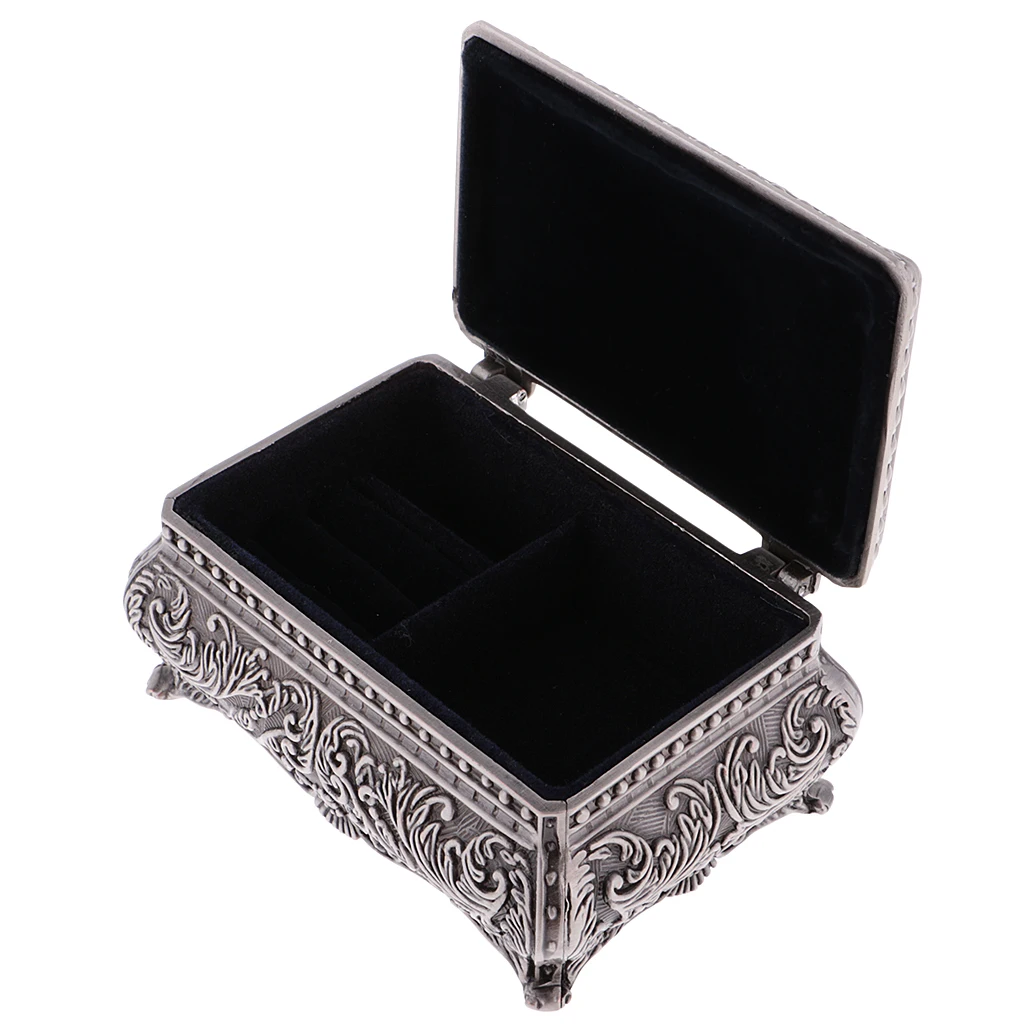 

Rectangle Jewelry Box Flower Sculpture Retro Storage Container Room Decor
