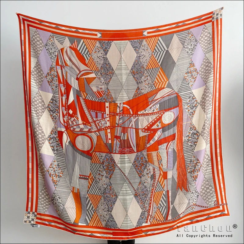 

Cashmere Square Scarf HIGH-END Designer Silk Cashmere Scarfs For Women Winter Soft Silk Pashmina Wrap