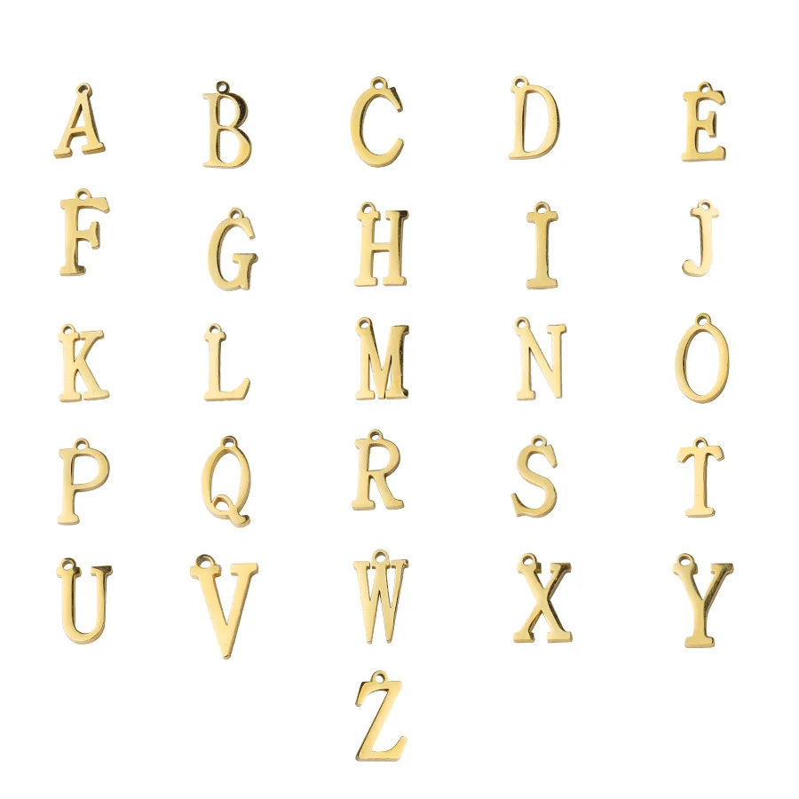 

26Pcs/lot Letter Stainless Steel Mirror Polish Alphabet Charms DIY Necklace Bracelet Charms Jewelry Making Findings Gifts Women