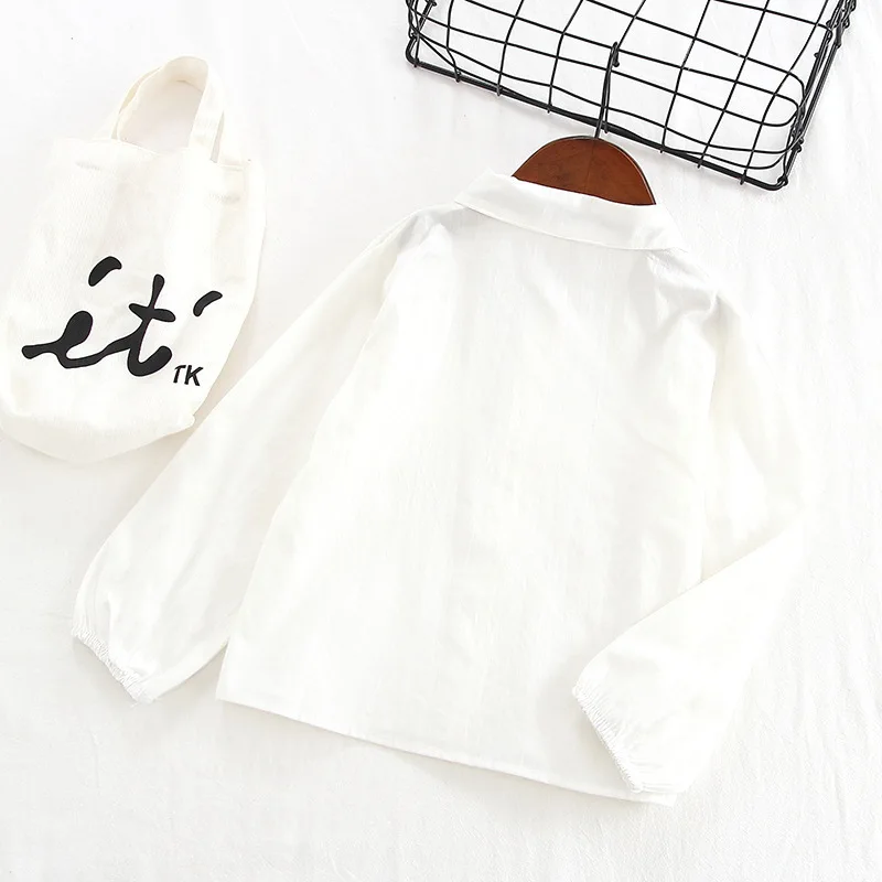 

2020 New Fashion Children's Long Sleeve Tops Embroidered Shirt Children's Bow Shirt