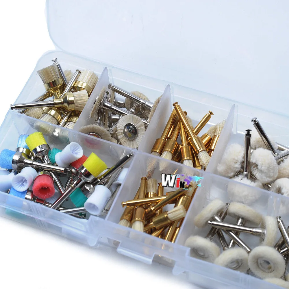 80 шт. нейлоновые вращающиеся щётки для полировки зубов|Стомотологические сверла