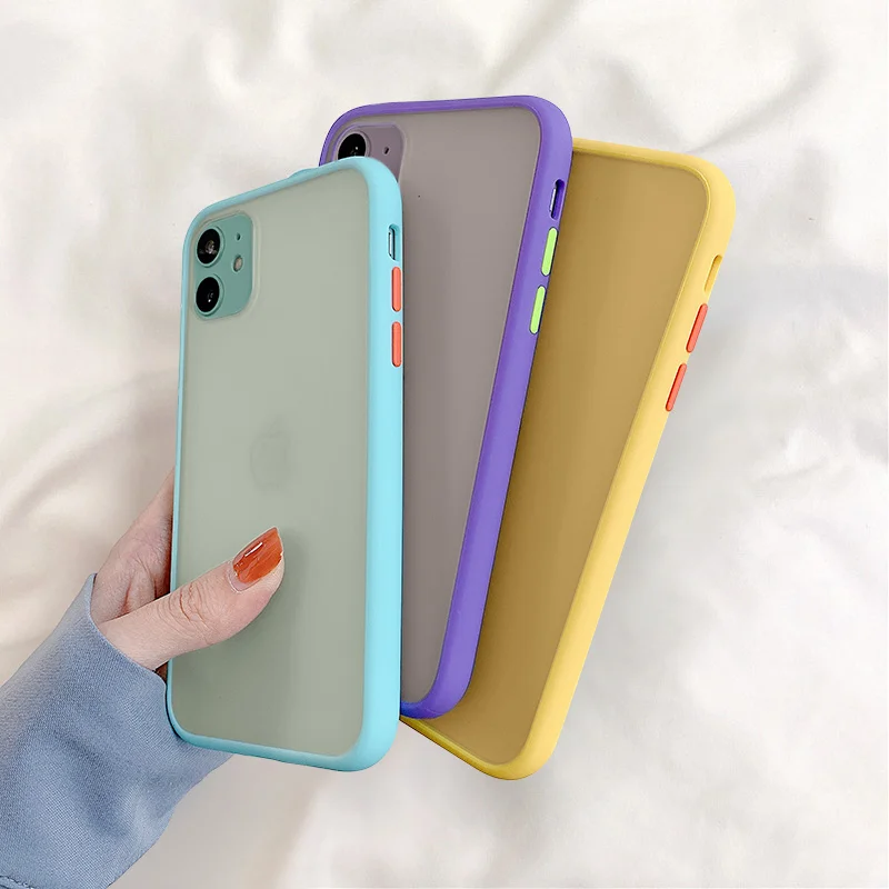 Матовый Бампер мятный Гибридный простой чехол для телефона iPhone 12 11Pro Max XR XS 6 8 7 | Бамперы -4001080743667