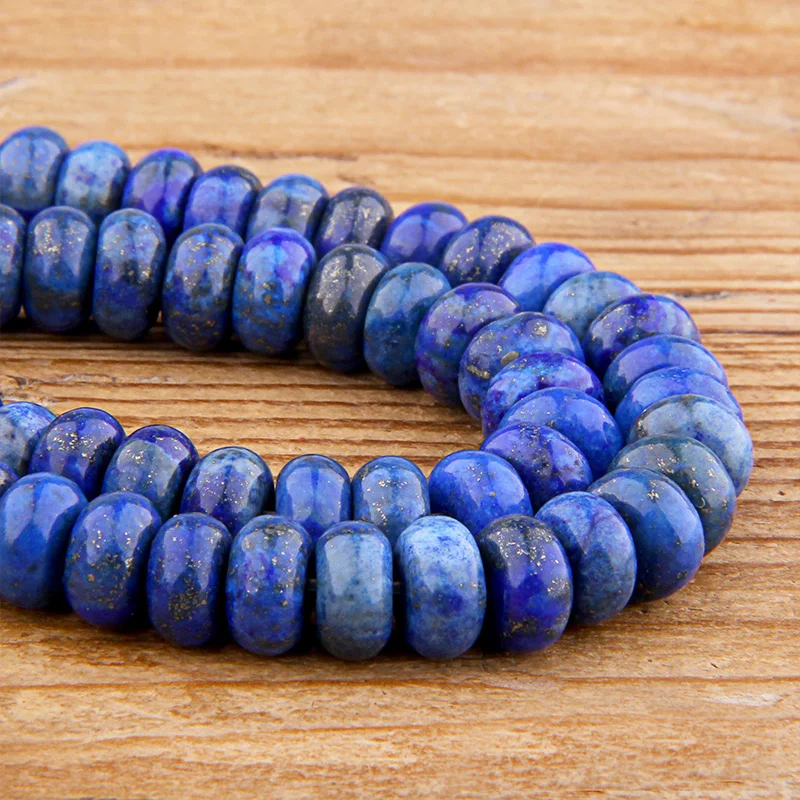 Натуральный голубой Ляпис бусины из лазурита гладкие плоские овальные с