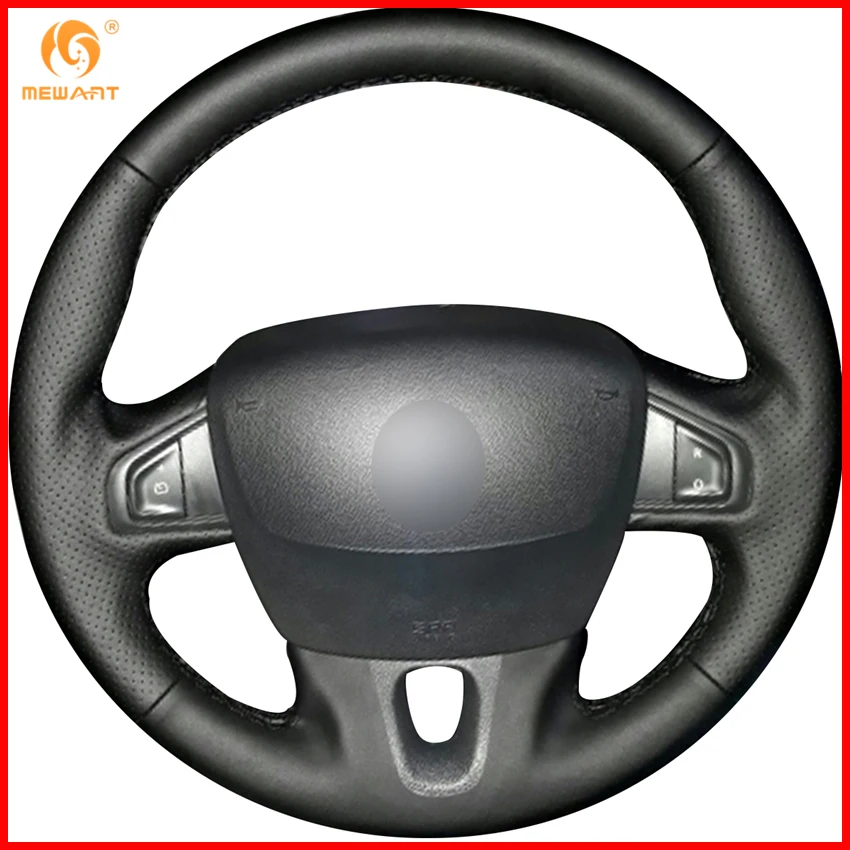 Оплетка рулевого колеса MEWANT из черной искусственной кожи для Renault Fluence ZE 2009-2016 Megane