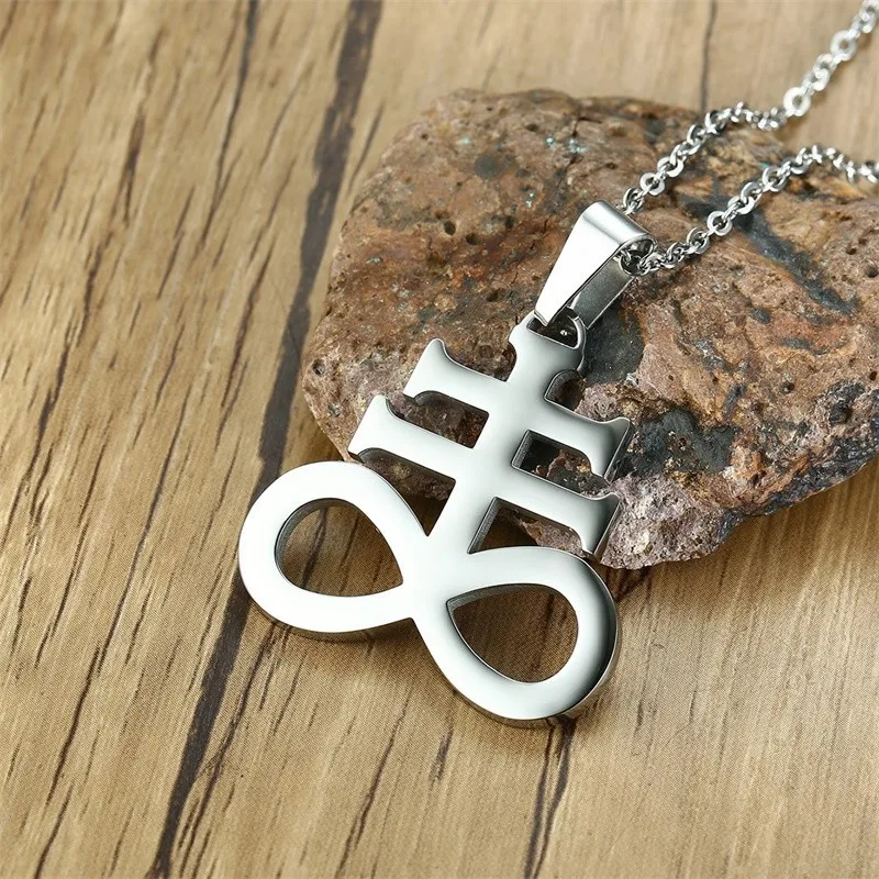 Мужское ожерелье с подвеской Левиафан сера сатаническое перевернутое колье